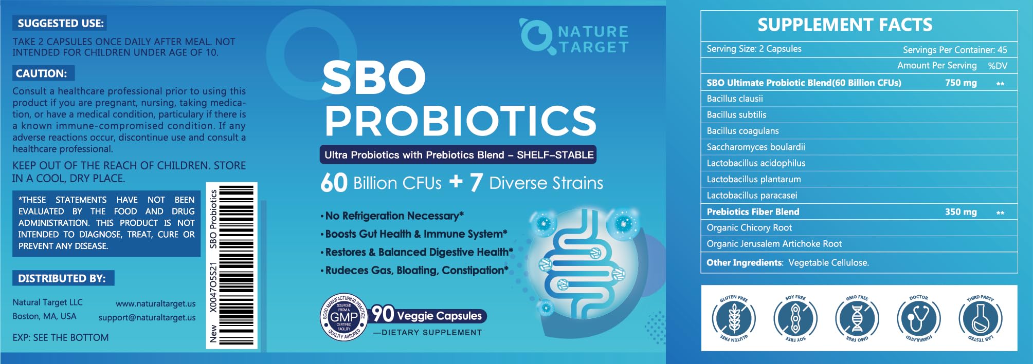 Nature Target Probiotiques – garantie de retour facile si non satisfait