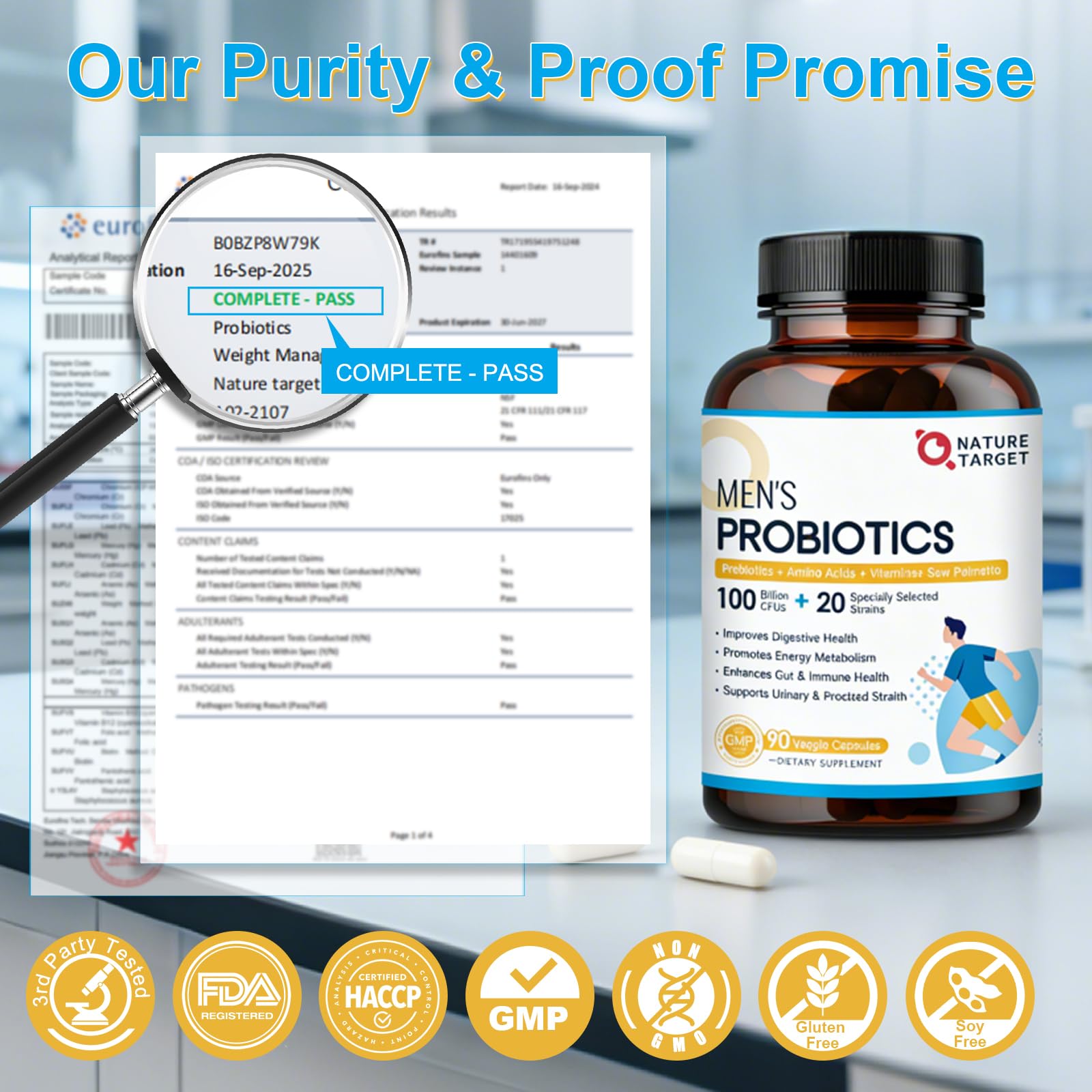 NATURE TARGET Probiotiques — palmier nain intégré pour le bien etre masculin