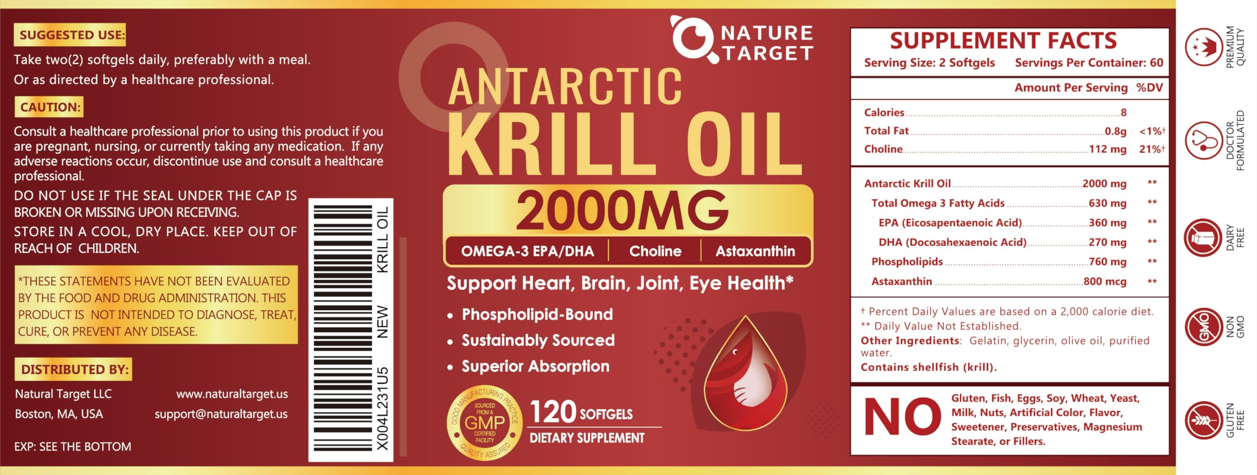 Nature Target source-durable-antarctique krill extrait de eaux préservées