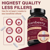 Nature Target Cranberry Pills utilisation quotidienne recommandée en deux capsules.