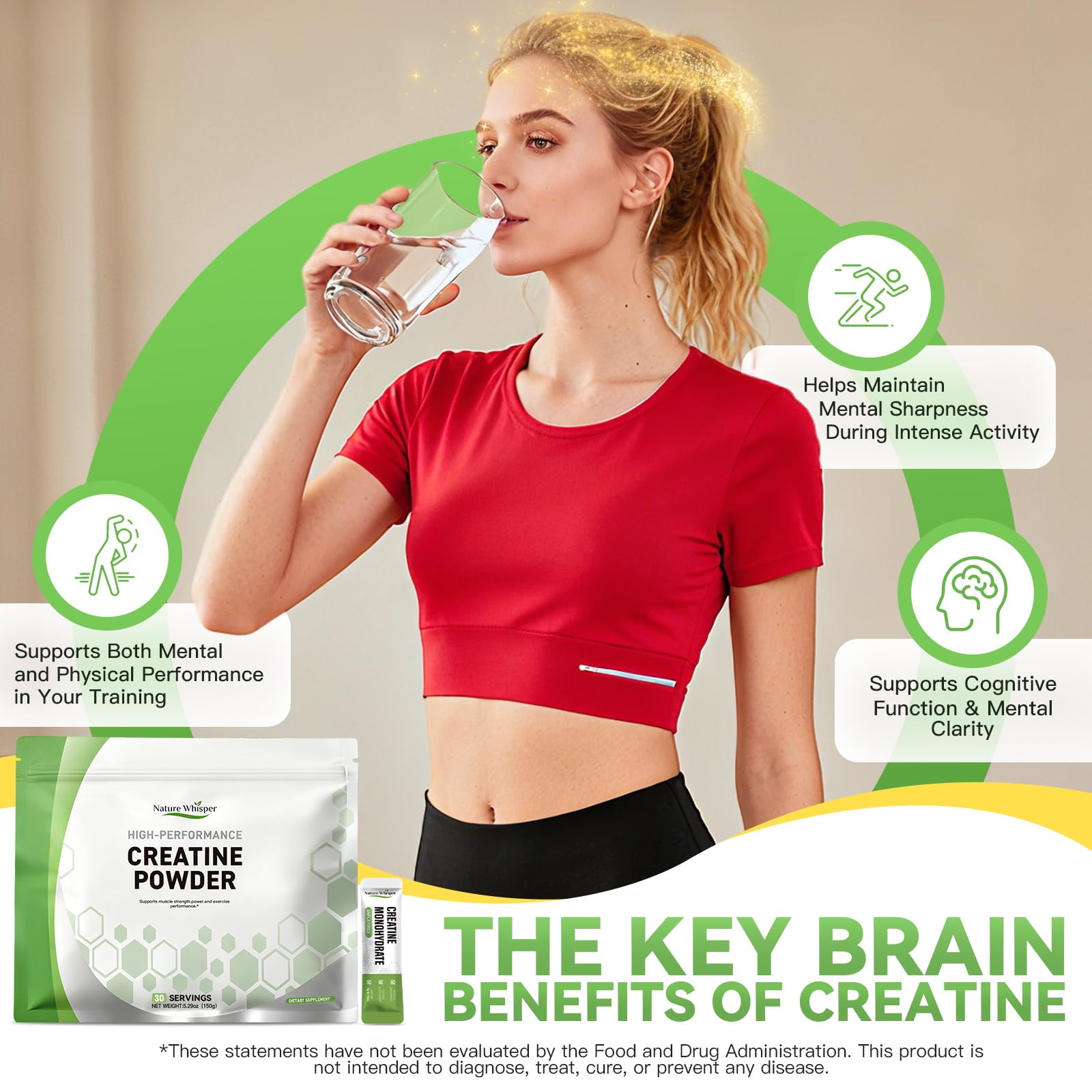 Nature Whisper créatine vegan sans additifs, adaptée à votre mode de vie.