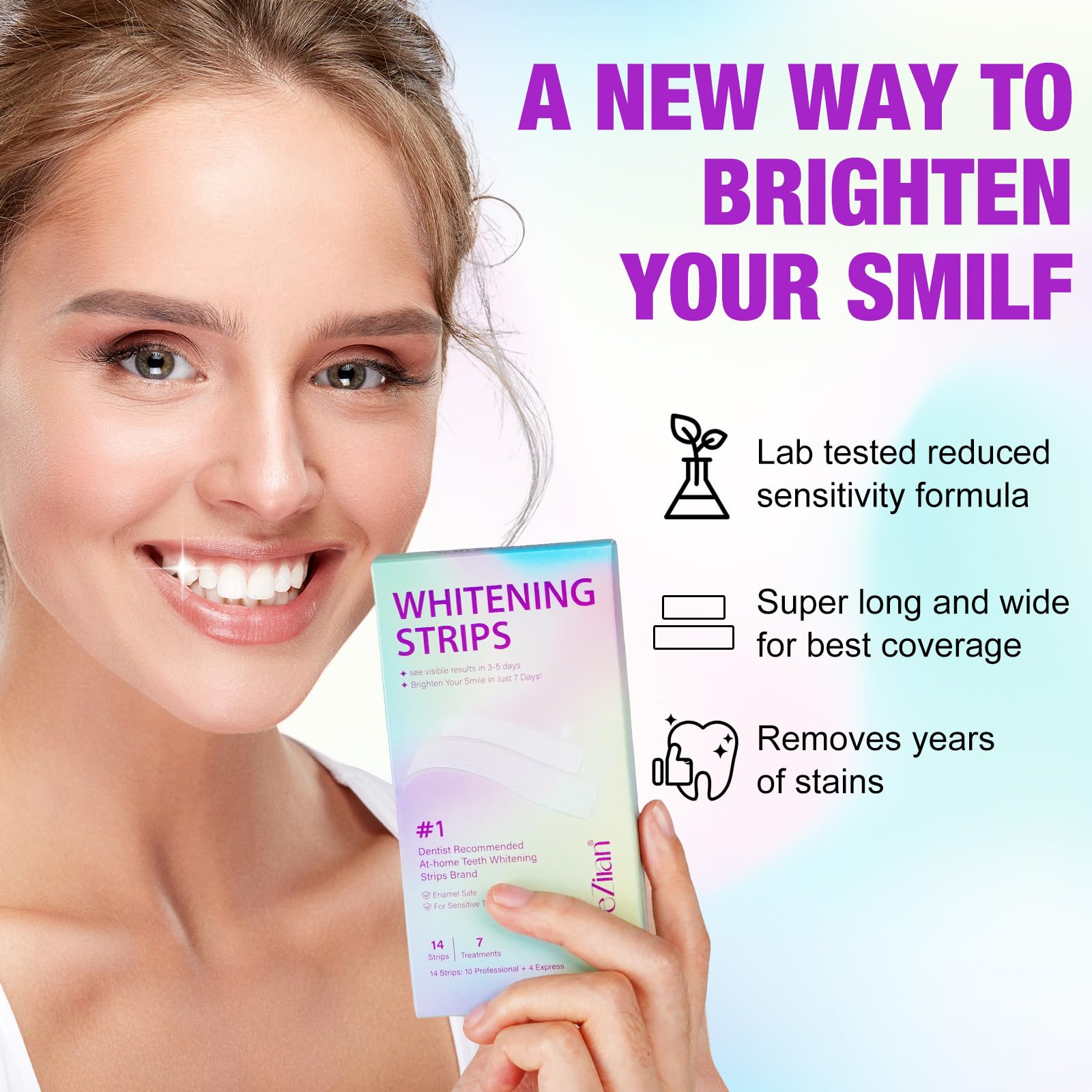 Nature ZIRAN bandes-blanchiment-dents : application simple directement sur les dents.