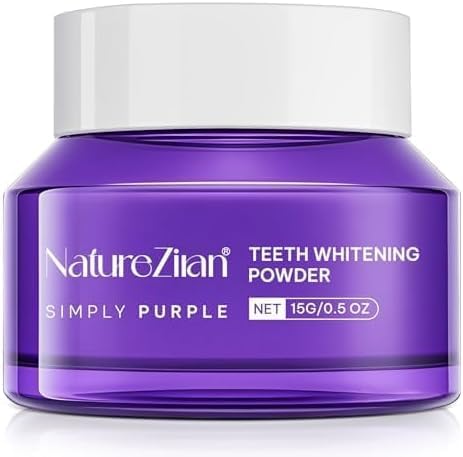 NATURE ZIRAN poudre blanchiment dents, emballage pratique pour votre routine quotidienne.