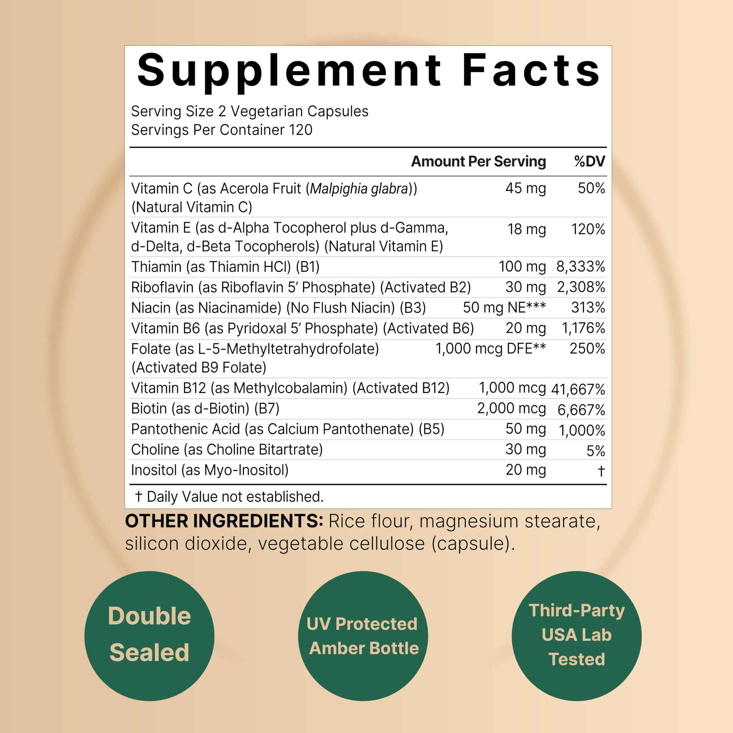 NatureBell B Complex, bouteille 240 capsules végétariennes, format pratique pour routine quotidienne.