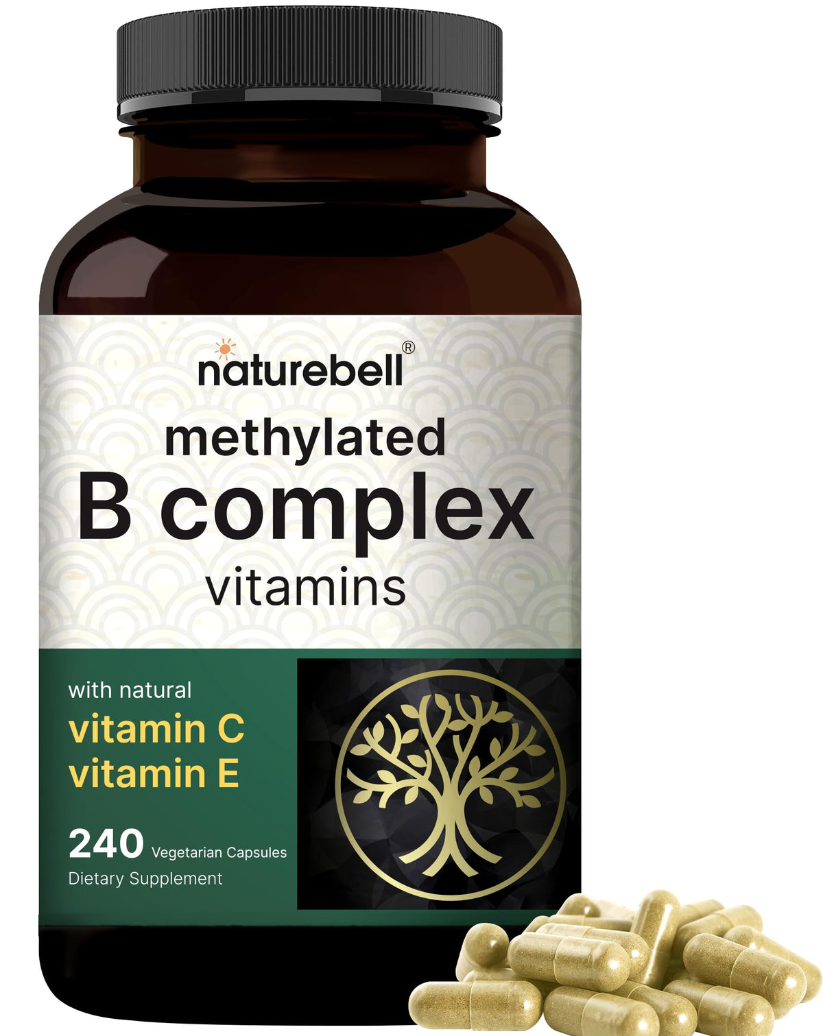NatureBell B Complex methylé, capsules végétariennes: soutien immunitaire potentiel et énergie au quotidien.