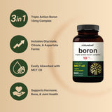 Formule triple boron glycinate-citrate-aspartate, complexe biodisponible pour soutien minéral.