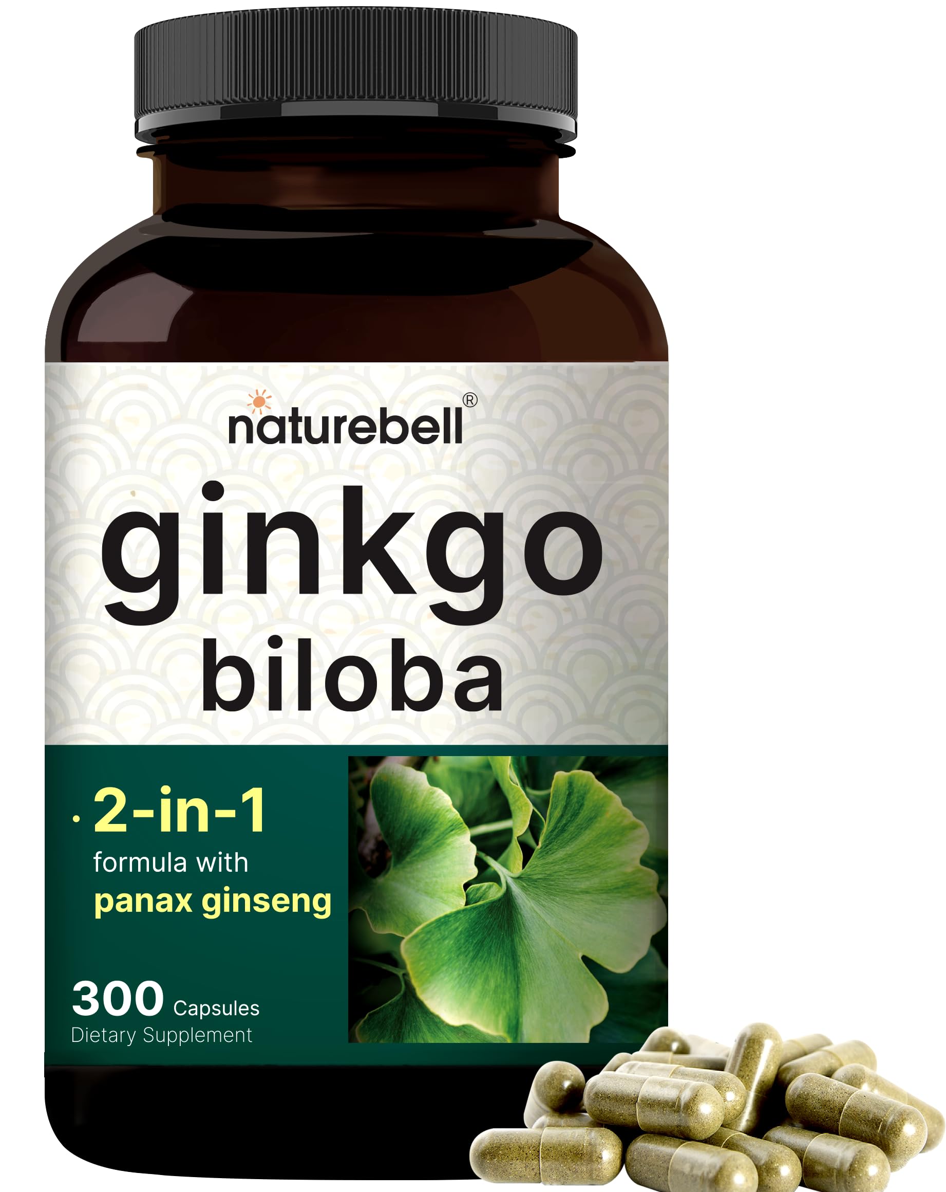 NatureBell Ginkgo Biloba - bouteille avec gélules mémoire et concentration