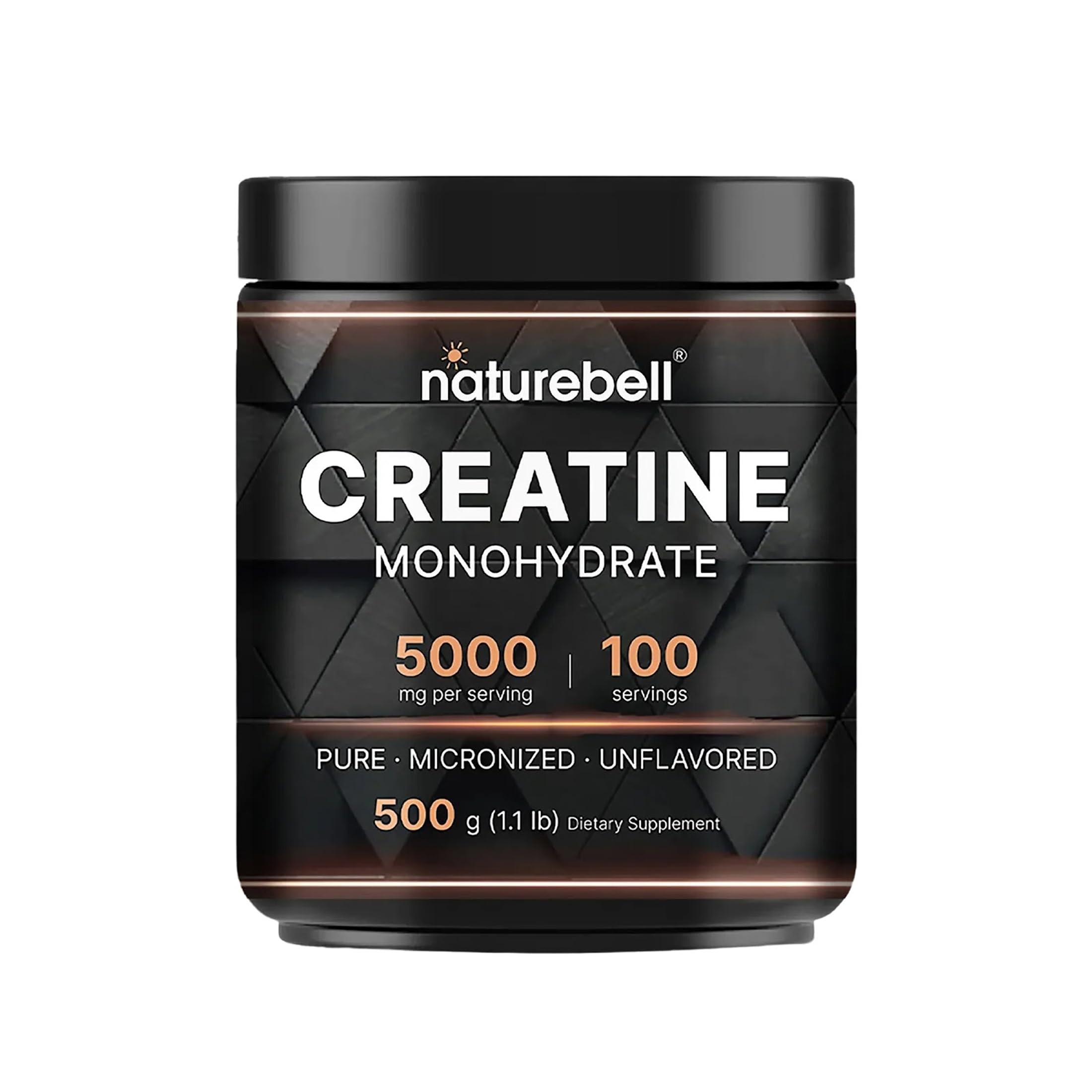 NatureBell Créatine Monohydrate, poudre micronisée, soutien énergie et récupération lors de l’entraînement