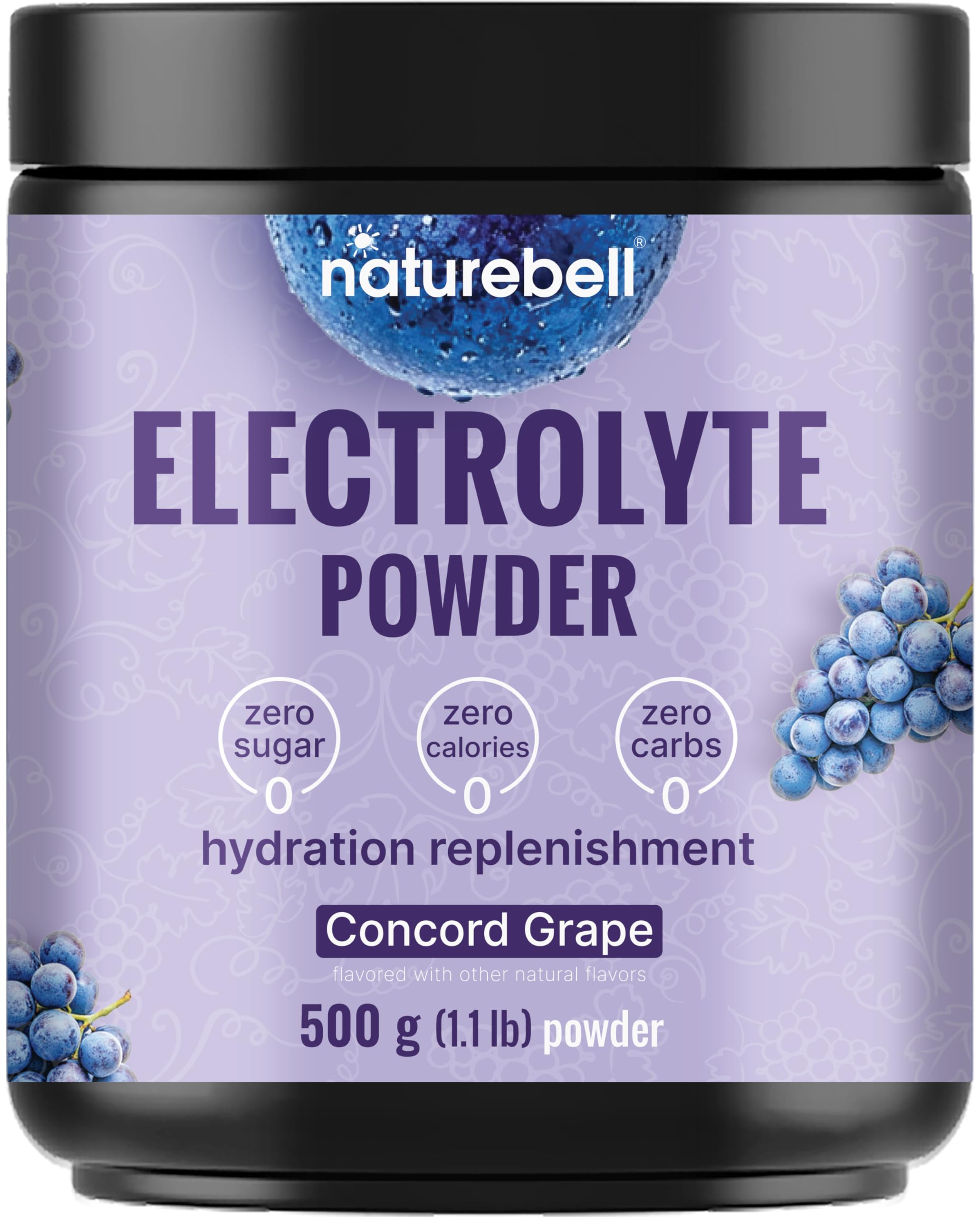 NatureBell Électrolytes emballage 500 g, hydratation pratique.