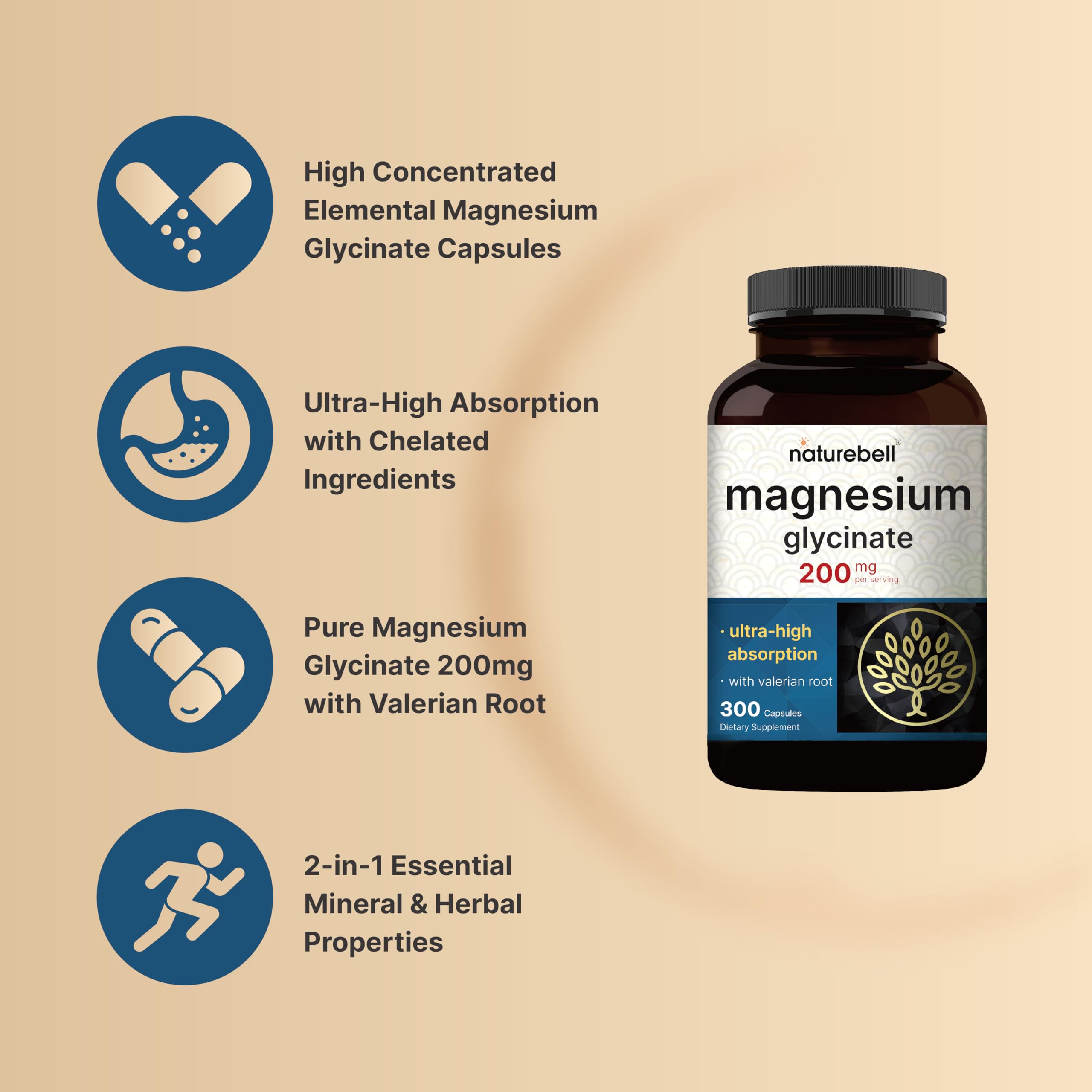 Gélules NatureBell Magnésium Glycinate – purifiées et faciles à digérer.