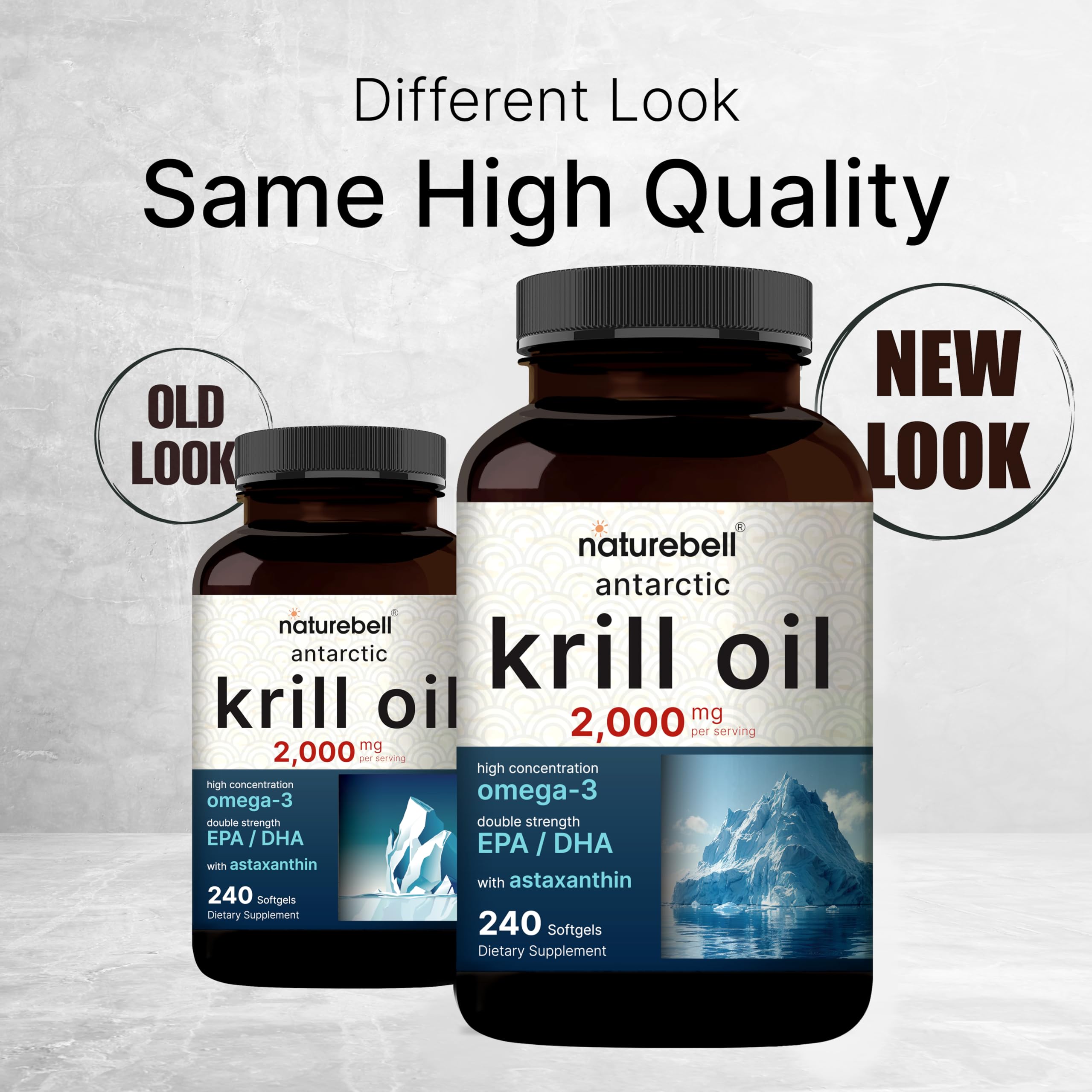 NatureBell Krill Antarctique — bouteille ouverte: accès facile aux gélules