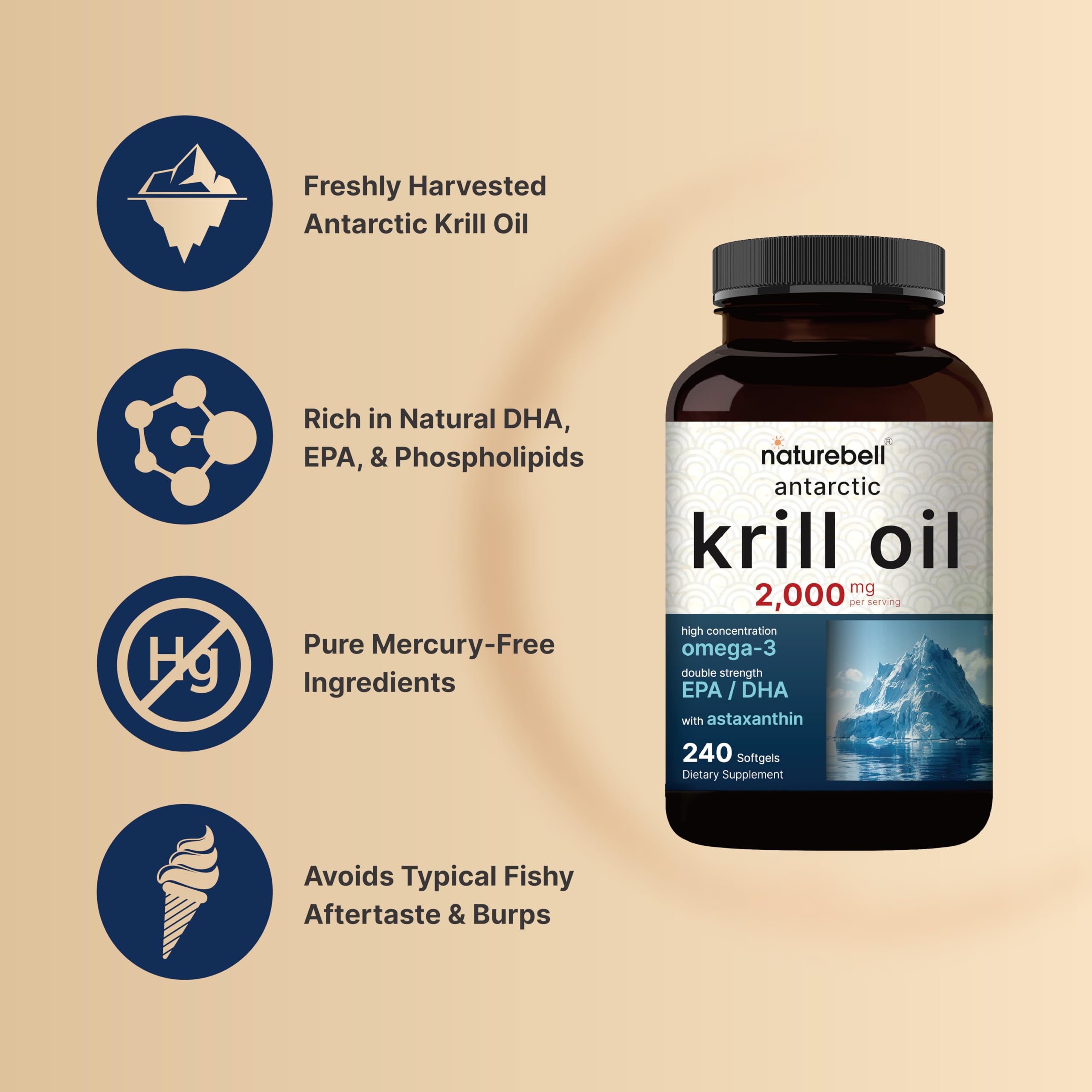 NatureBell Krill Antarctique — étiquette claire: informations complètes et transparentes