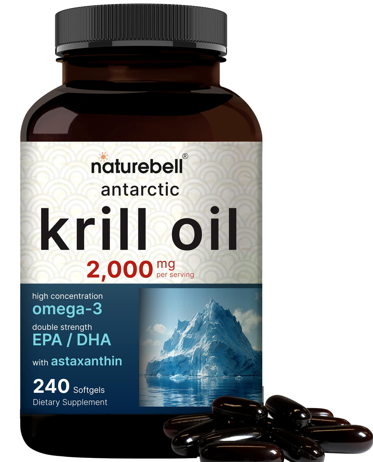 NatureBell Krill Antarctique — bouteille d’huile: source naturelle d’oméga-3 pour le quotidien