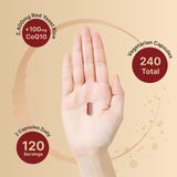 NatureBell levure rouge CoQ10 capsules - emballage: formulation double-action pour une vitalité durable.
