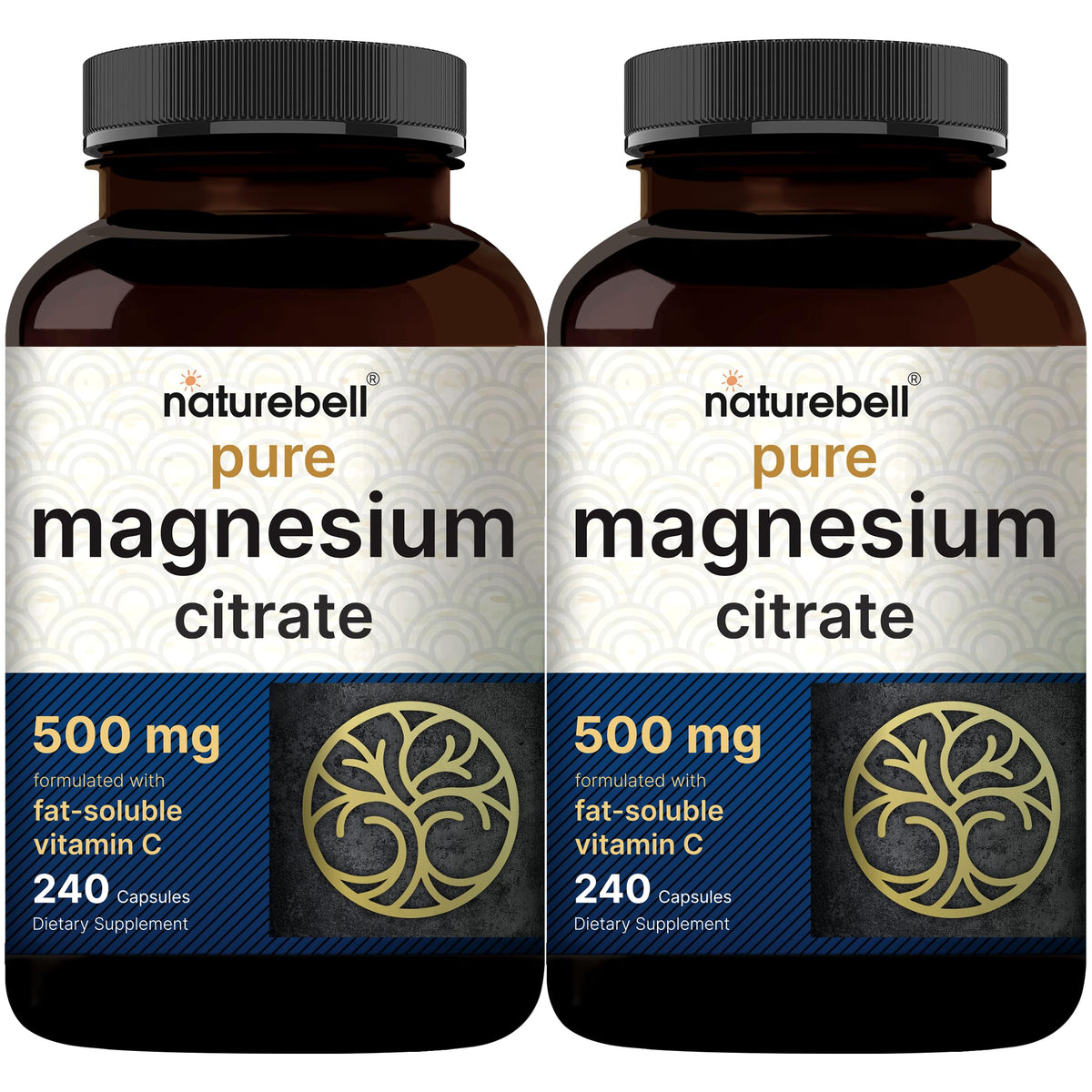 NatureBell magnésium citrate 500mg capsules – ingestion facile et dosage pratique