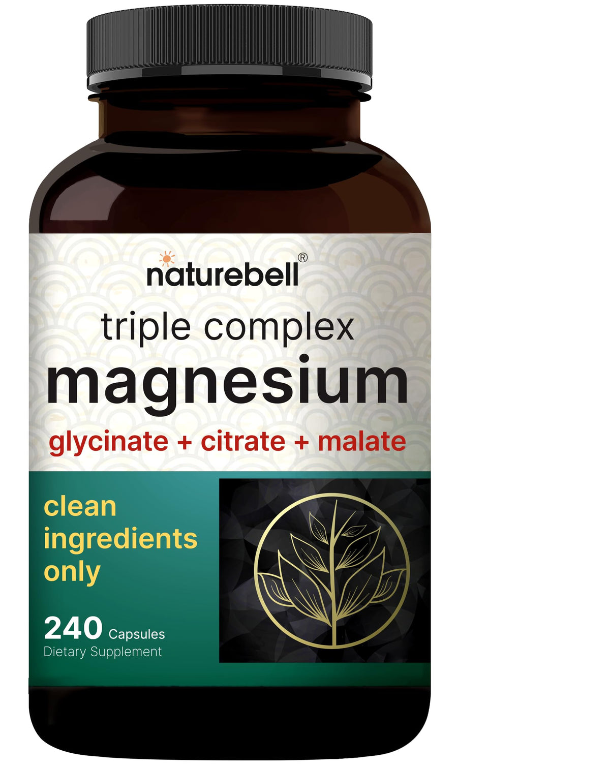 NatureBell Magnésium Complex: bouteille et capsules, soutien quotidien potentiel.
