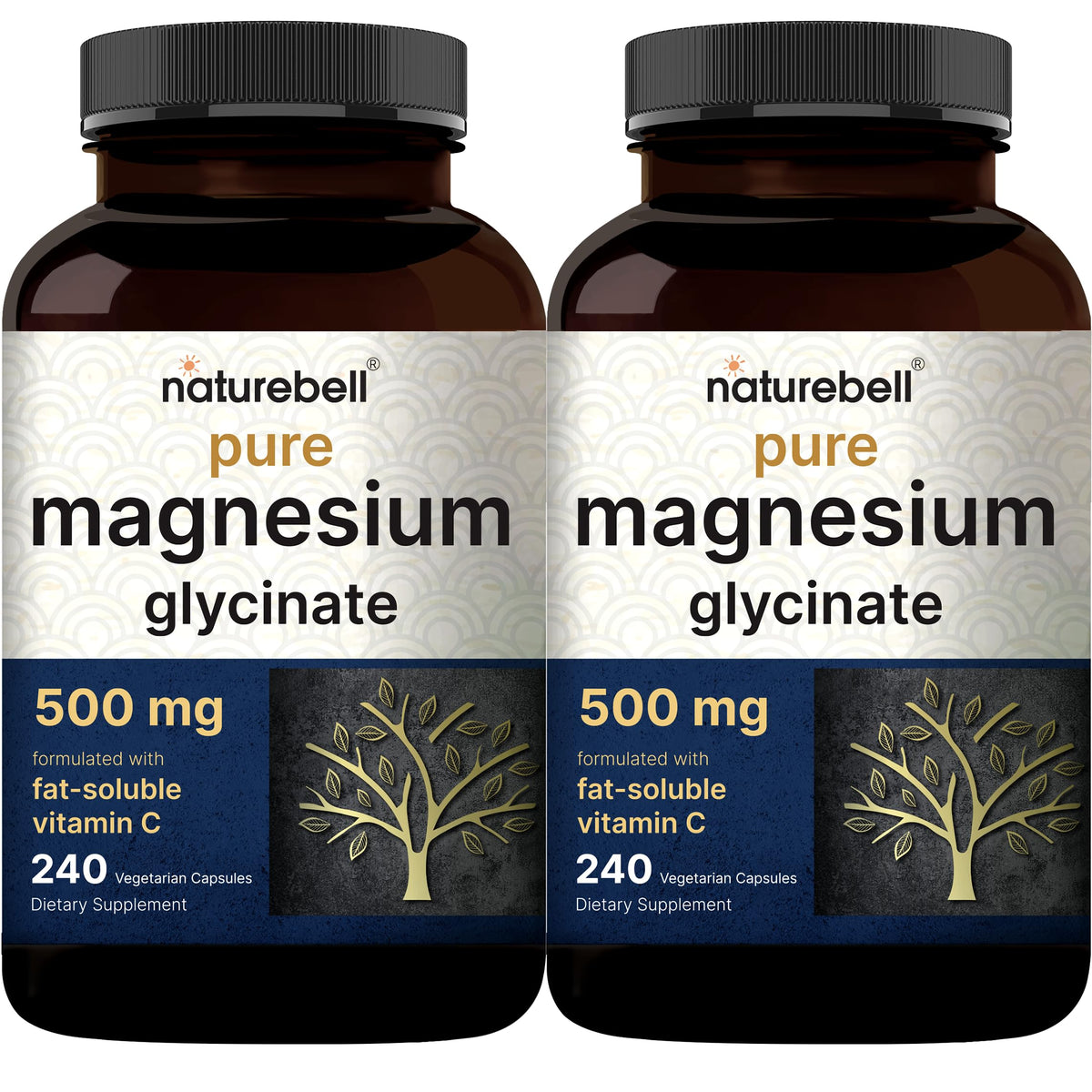 NatureBell magnésium glycinate 500 mg – bouteille, soutien potentiel au quotidien.