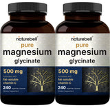 NatureBell magnésium glycinate 500 mg – bouteille, soutien potentiel au quotidien.