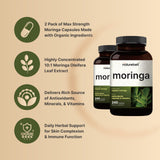 NatureBell Moringa - étiquette claire sur le flacon et informations sans OGM.