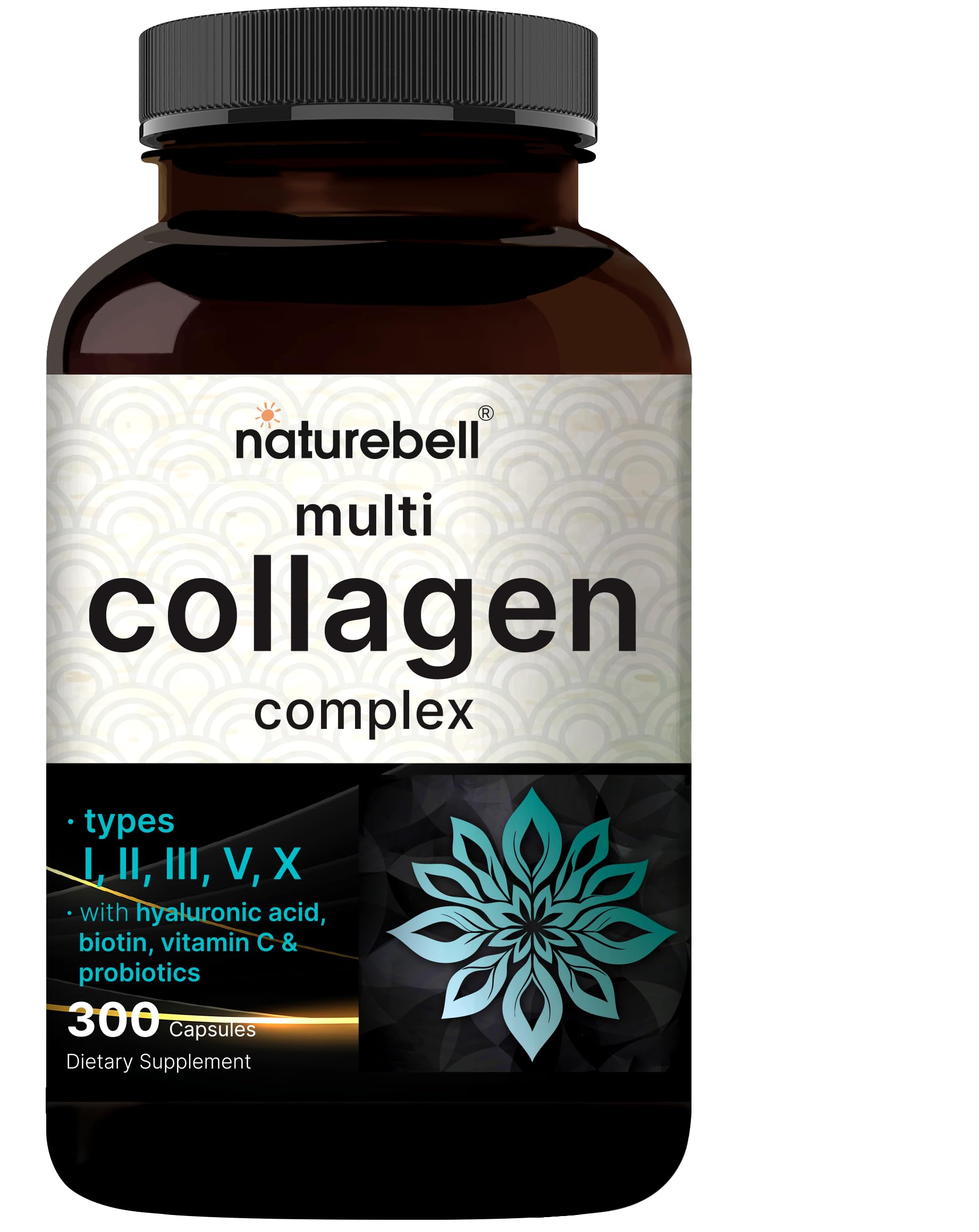 NatureBell Multi Collagen en bouteille, capsules prêtes pour soutenir cheveux et peau.
