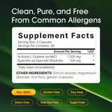 NatureBell NAC Quercetin — flacon et dose journalière, soutien cellule et énergie.