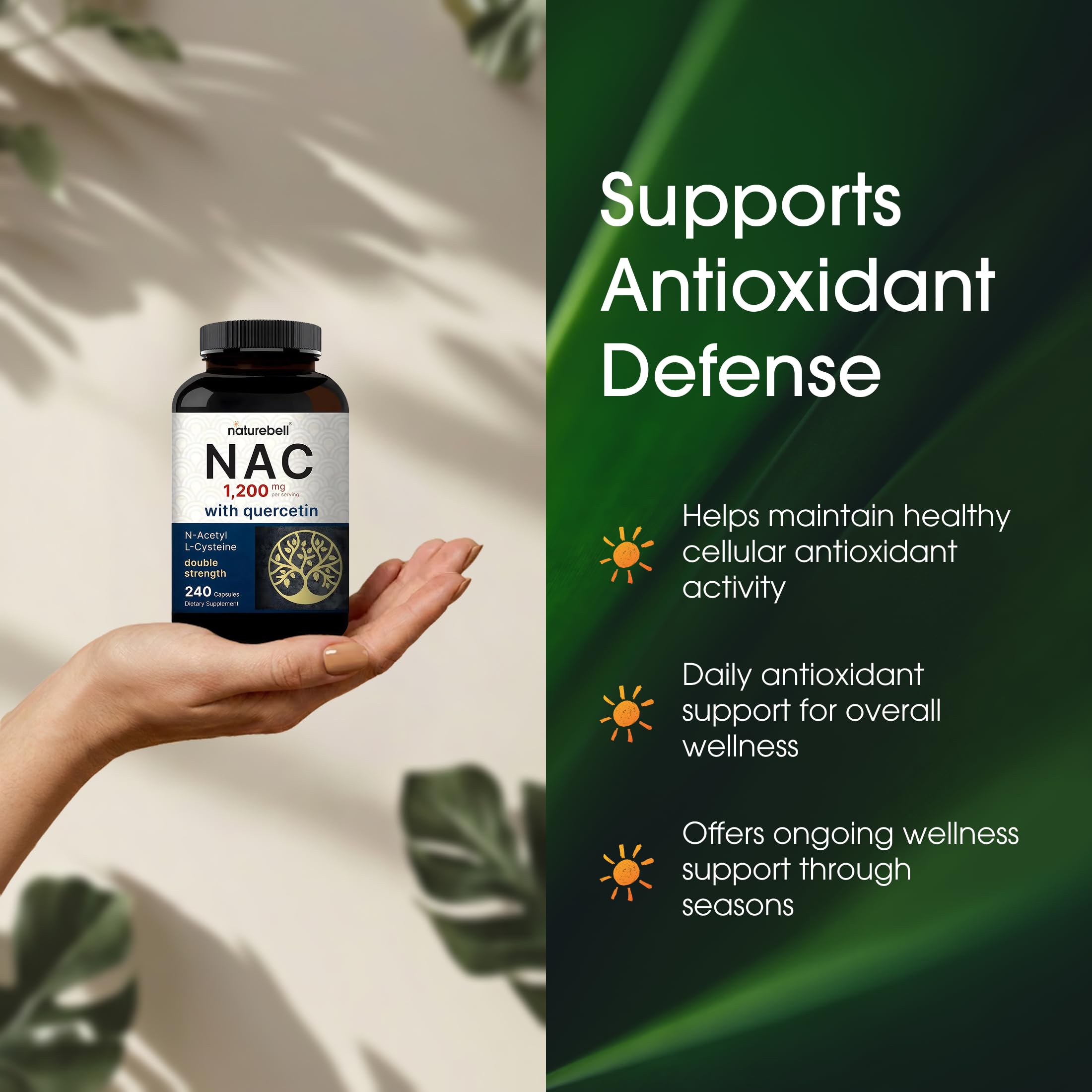 NatureBell NAC Quercetin — soutien immunitaire et pulmonaire, quotidien renforcé.