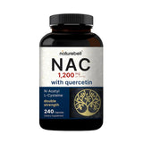NatureBell NAC Quercetin — bouteille claire, soutien antioxydant et énergie au quotidien.