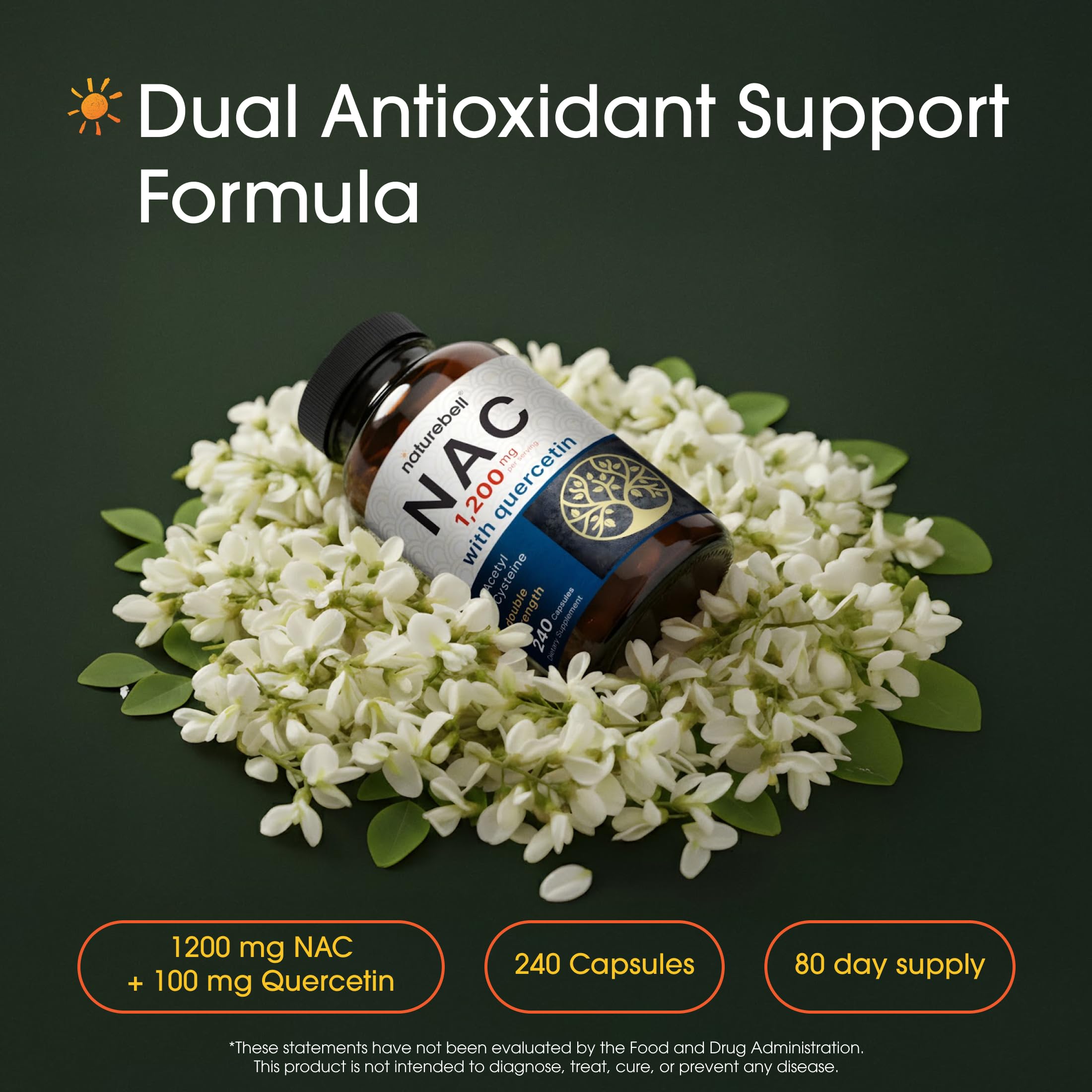 NatureBell NAC Quercetin — capsules prêtes, absorption efficace et routine quotidienne.