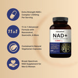 NatureBell NAD+ Complex – Etiquette claire affichant les composants et le dosage.