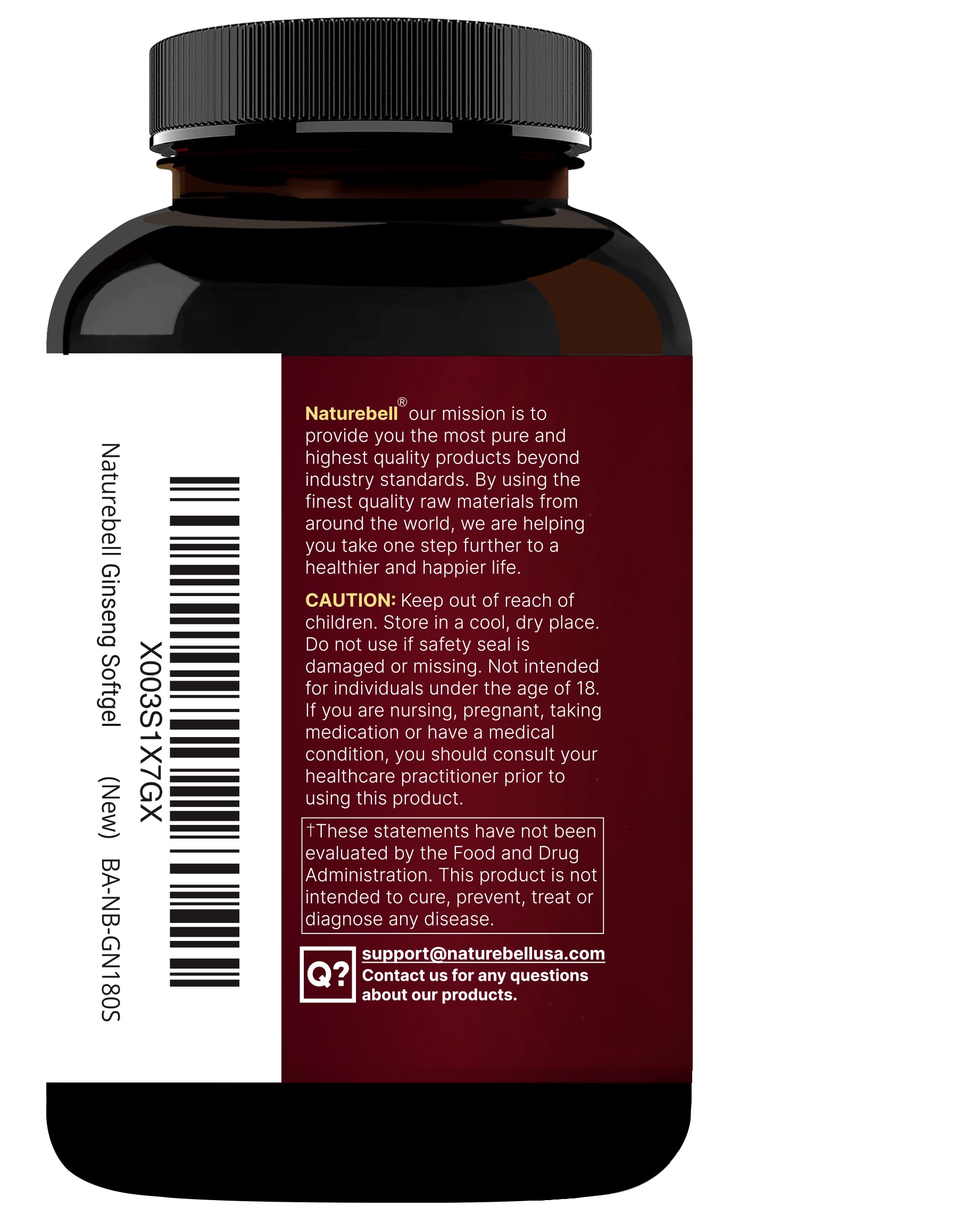 NatureBell Panax ginseng coréen rouge – avantages potentiels pour la vitalité et le bien-être.