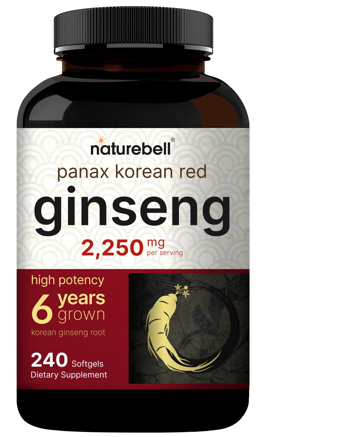 NatureBell Panax ginseng coréen rouge – emballage élégant suggérant vitalité potentielle.
