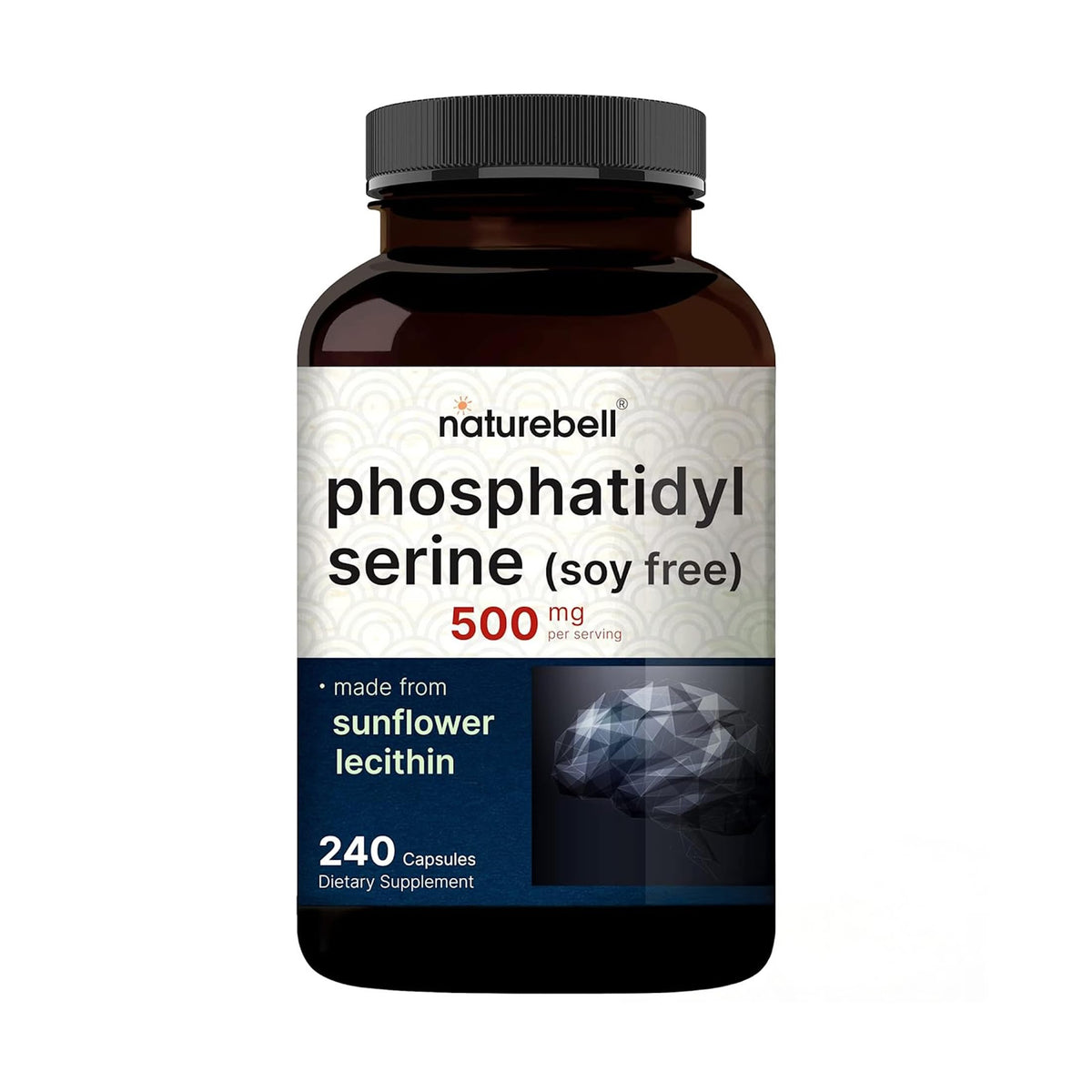 NatureBell phosphatidylserine 500mg – Bouteille, soutien cérébral potentiel au quotidien