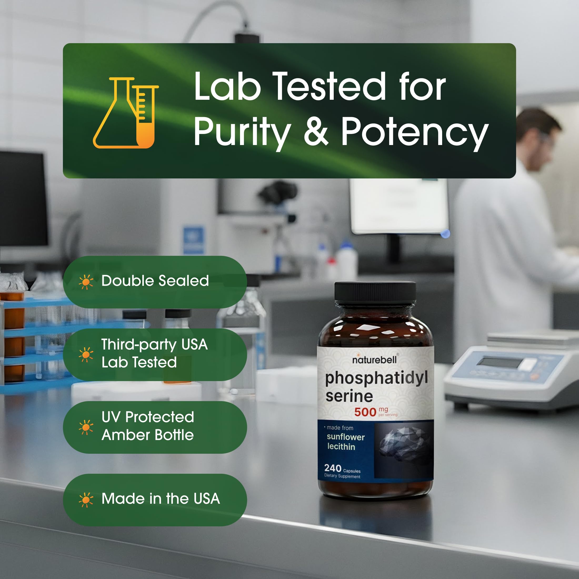 NatureBell phosphatidylserine 500mg – Gélules testées par des tiers