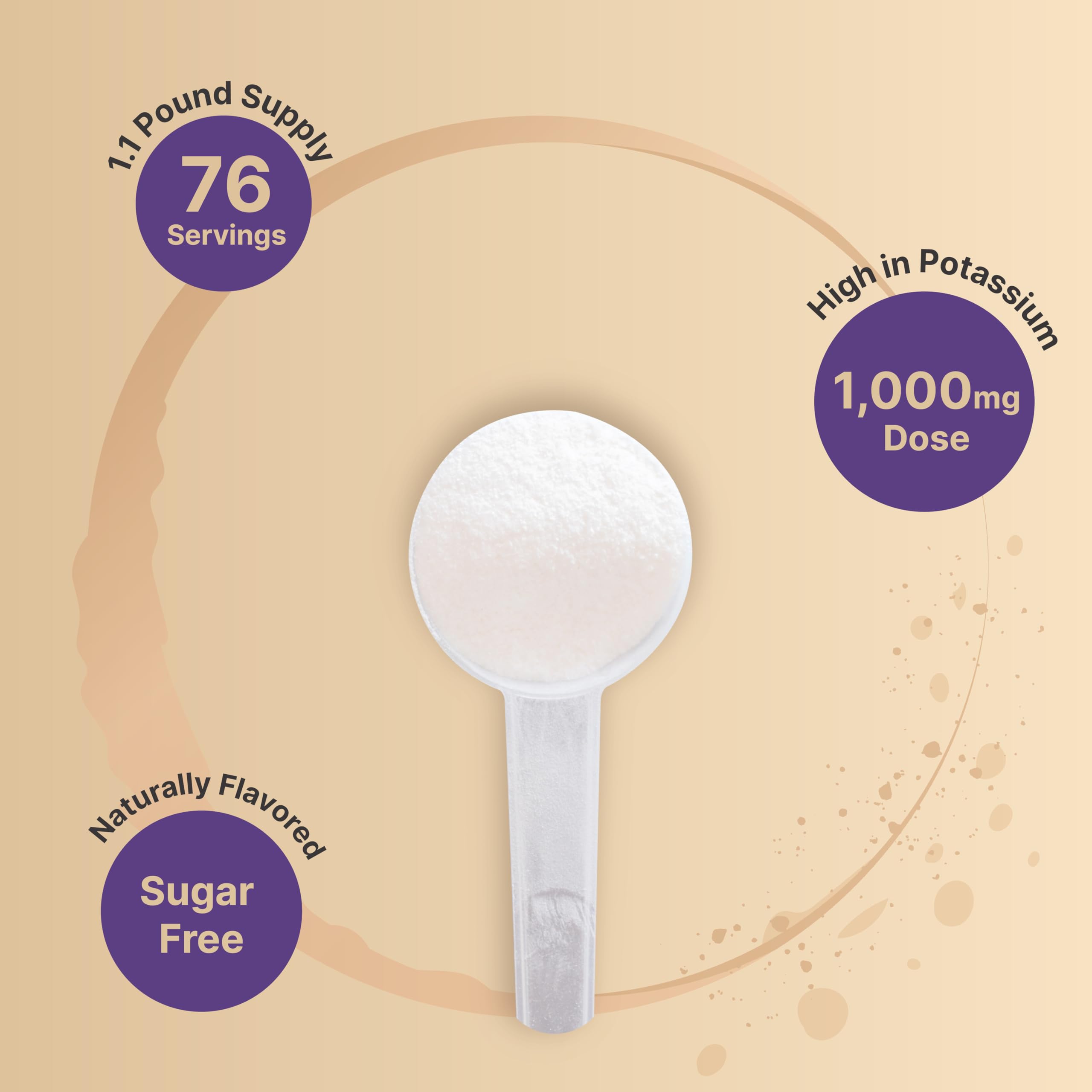 NatureBell Électrolytes, 1000 mg potassium par portion.