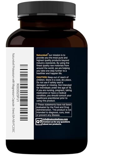 NatureBell potassium magnésium: capsules citrate favorisant une absorption efficace