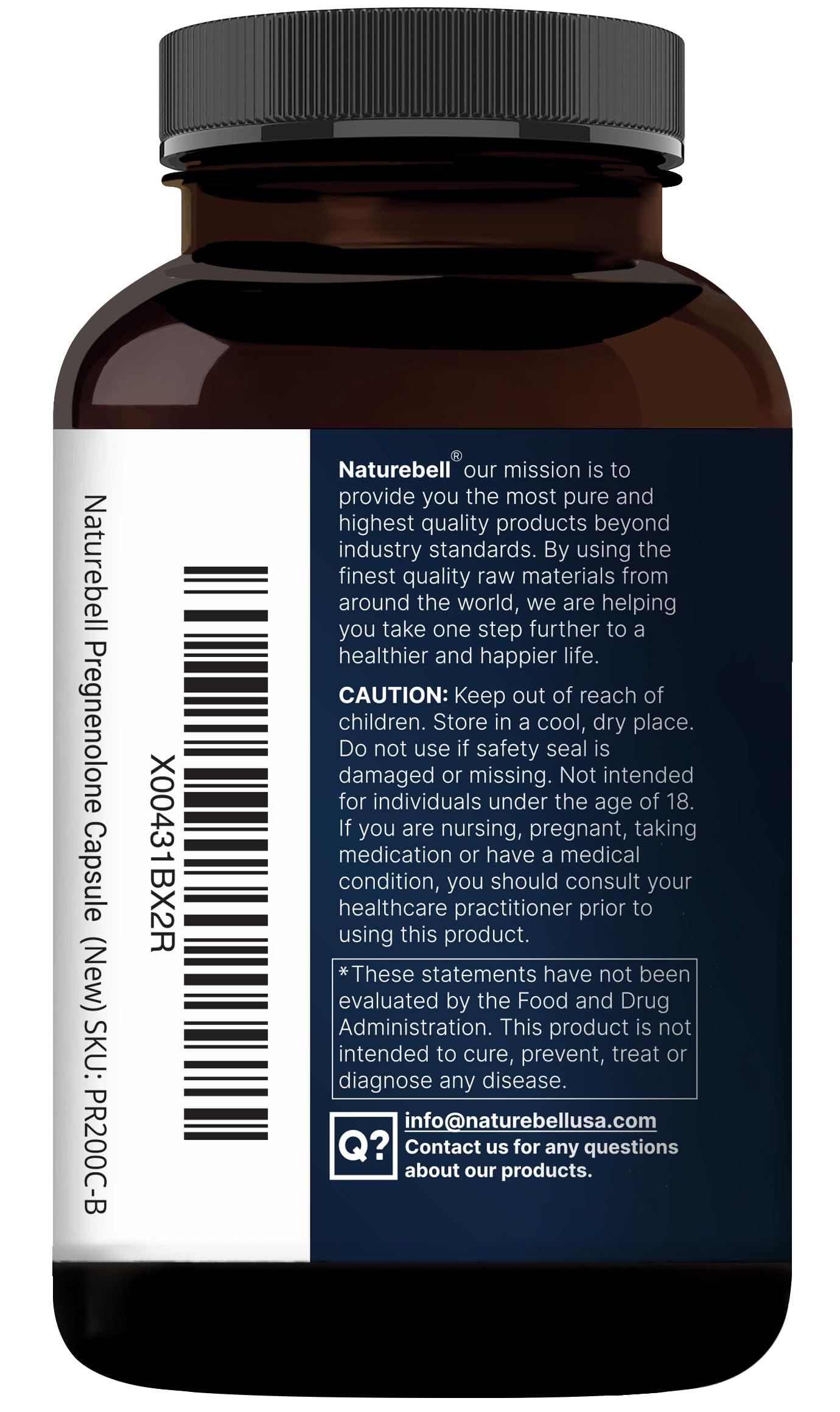 Certification labo NatureBell Prégnolone – traçabilité et pureté vérifiables.