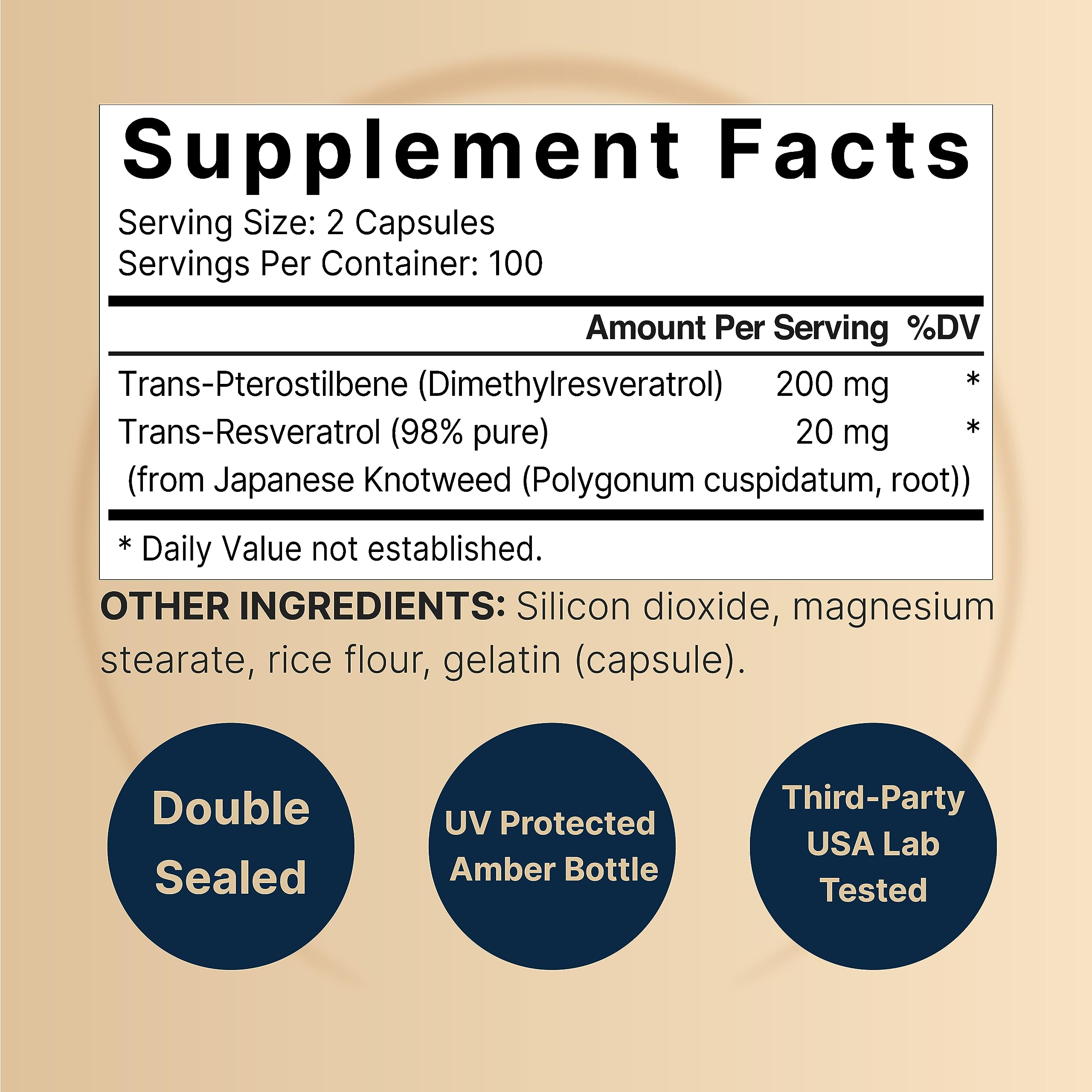 NatureBell Pterostilbene: capsules faciles à avaler pour soutien antioxydant potentiel.