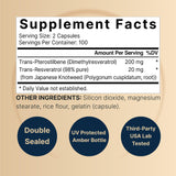 NatureBell Pterostilbene: capsules faciles à avaler pour soutien antioxydant potentiel.