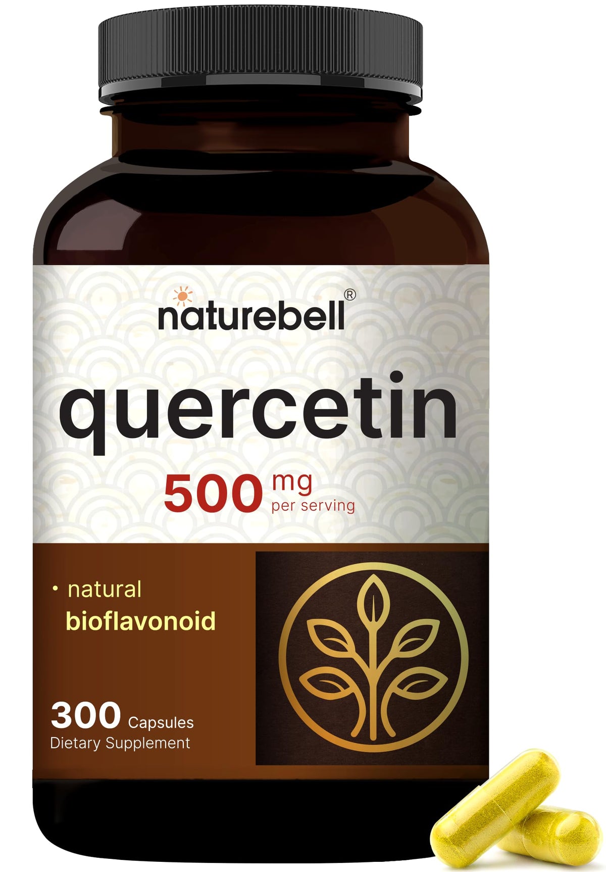 NatureBell Quercetine 500 mg – bouteille, soutien quotidien potentiel.
