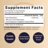 NatureBell Résveratrol, capsules végétales et pureté non‑OGM.