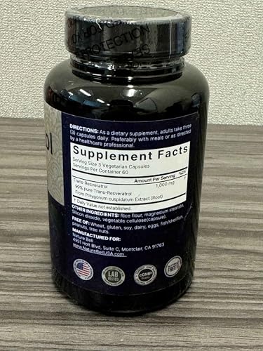 NatureBell Résveratrol, forme trans stable pour une meilleure biodisponibilité.