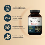 NatureBell Taurine 1000mg emballage sans gluten pour certains régimes.