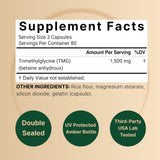 NatureBell TMG – capsules 1500 mg, forme stable et biodisponible pour énergie naturelle.