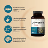 NatureBell Tyrosine – precurseur des neurotransmetteurs pour une cognition soutenue.