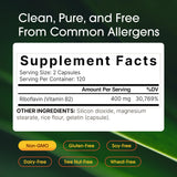NatureBell Vitamine B2, étiquette claire montrant les informations produit et bénéfices potentiels.