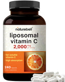 NatureBell Vitamine C liposomale: bouteille de 240 capsules, absorption supérieure pour l'énergie.