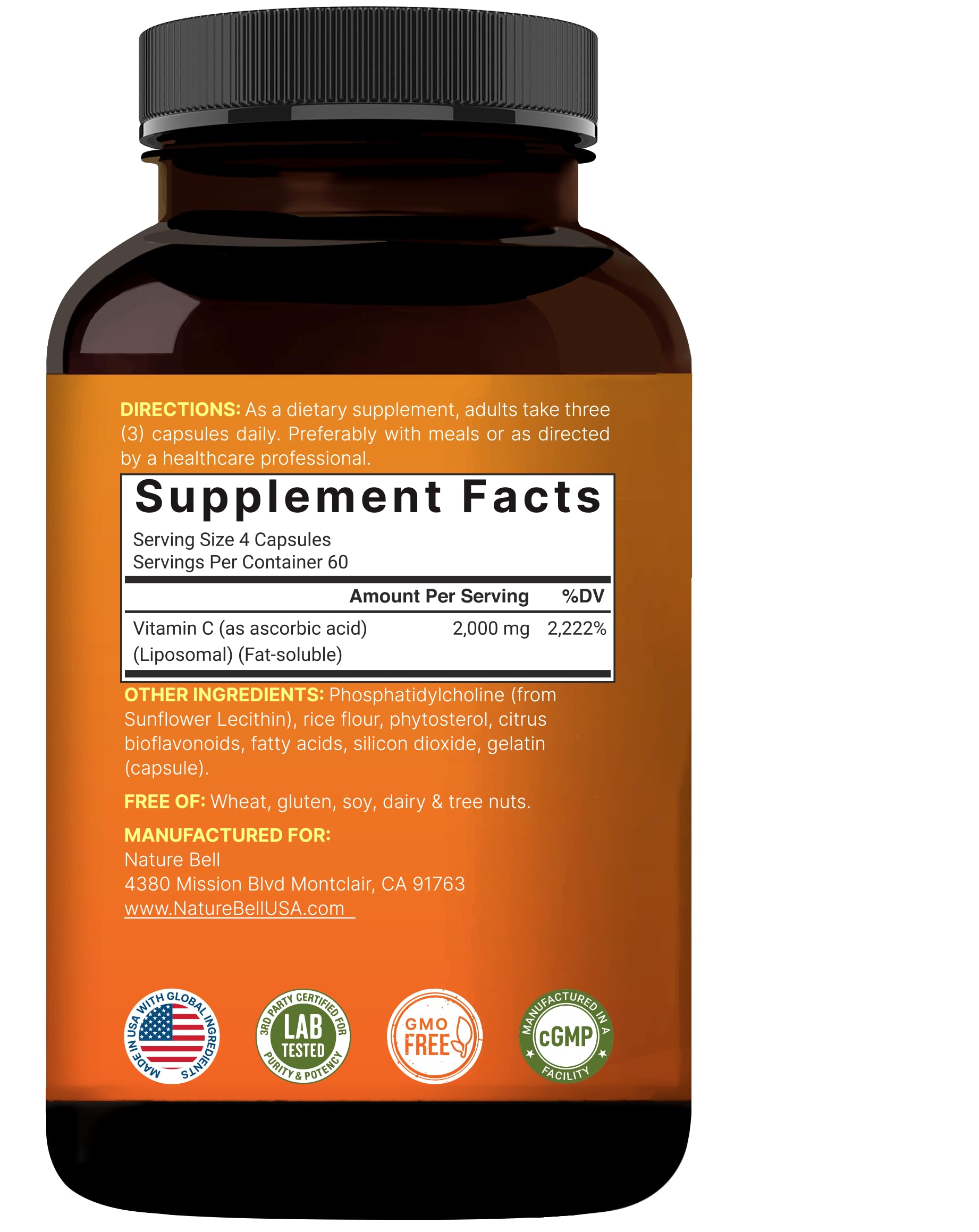 NatureBell Vitamine C liposomale: prise quotidienne facile dans votre routine.