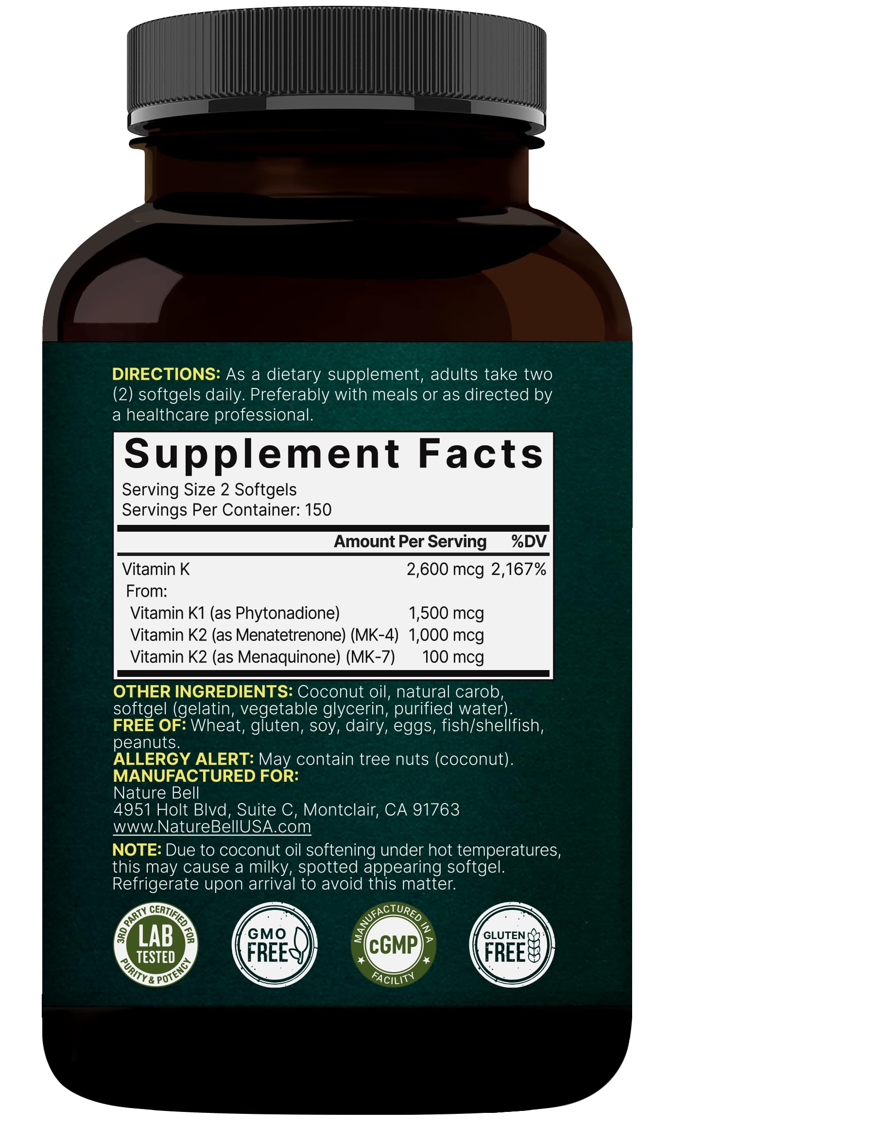 Mise en scène bien-être Os et Cœur avec NatureBell Vitamin K Complex.