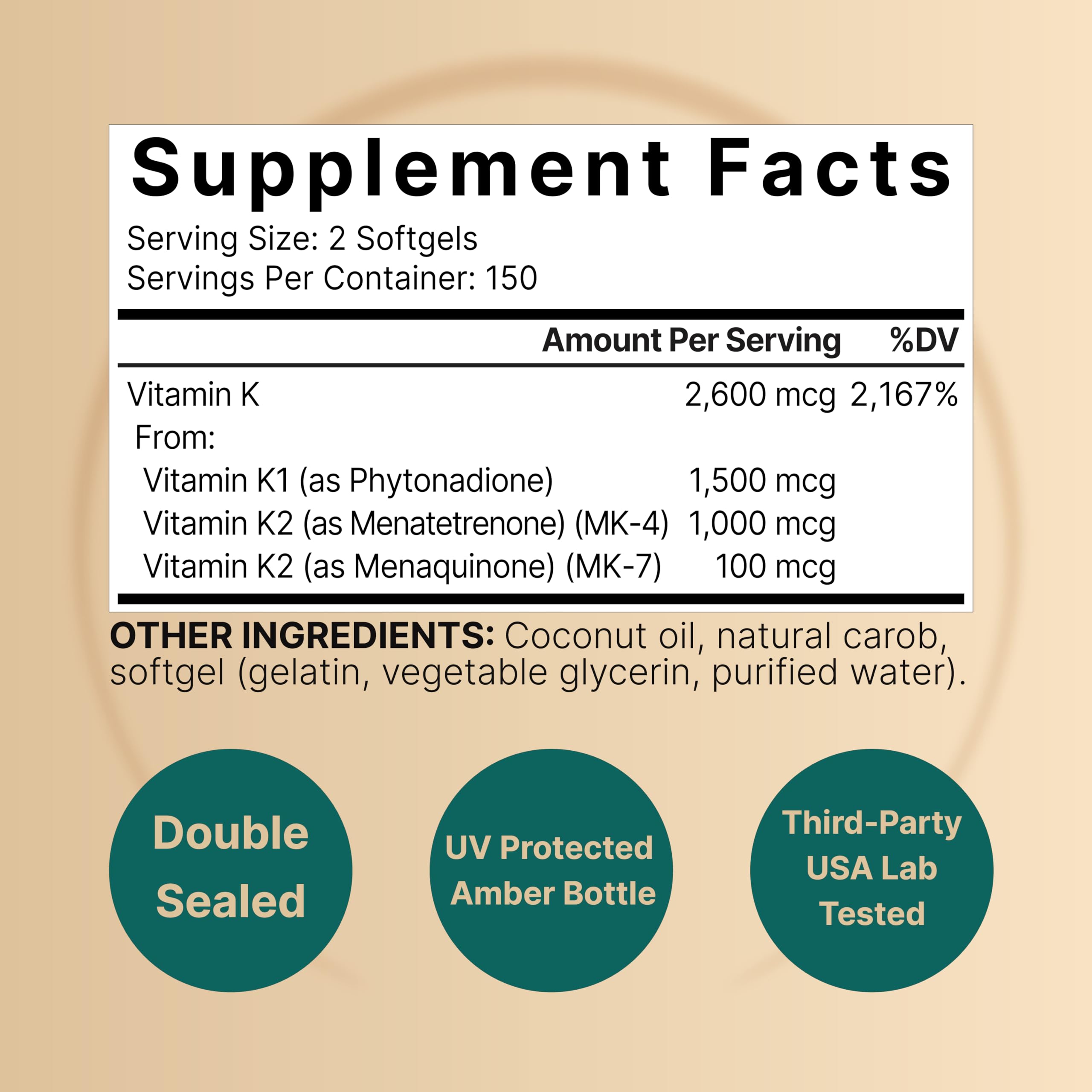 NatureBell Vitamin K Complex, gélules, facilité d'absorption des vitamines liposolubles.