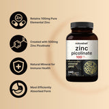 NatureBell zinc picolinate 100 mg, étiquette claire pour le dosage.
